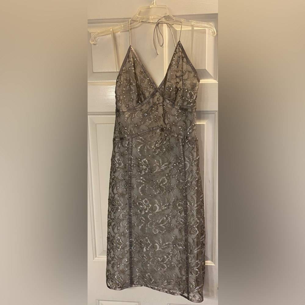 Express Sequin Embellished Metallic Dress in Size 8